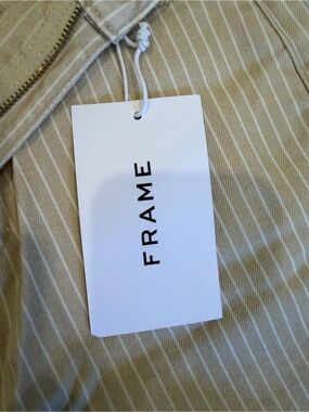 Frame Denim Tan and White Pinstripe Jeans